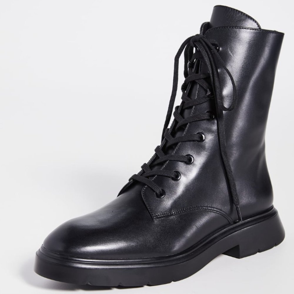 Stuart Weitzman Mckenzee Leather Combat Boot — SIZE 10